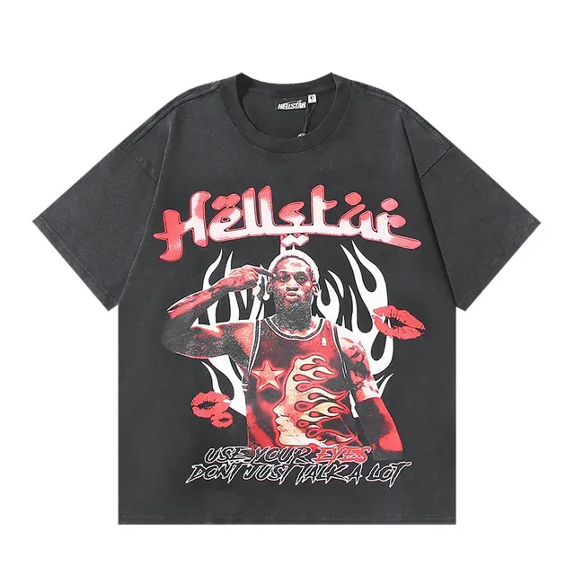 Hellstar Graphic Print Oversized Distressed Black T-Shirt 2