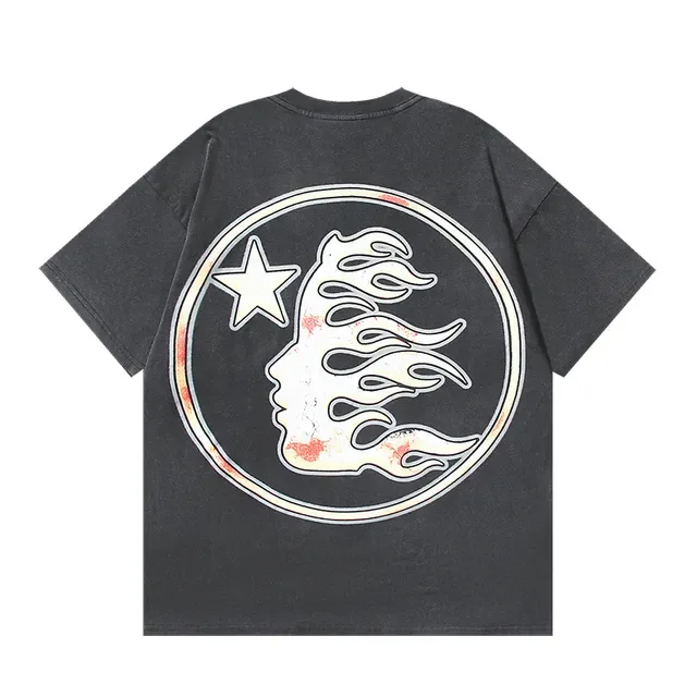 Hellstar Graphic Print Oversized Distressed Black T-Shirt 3