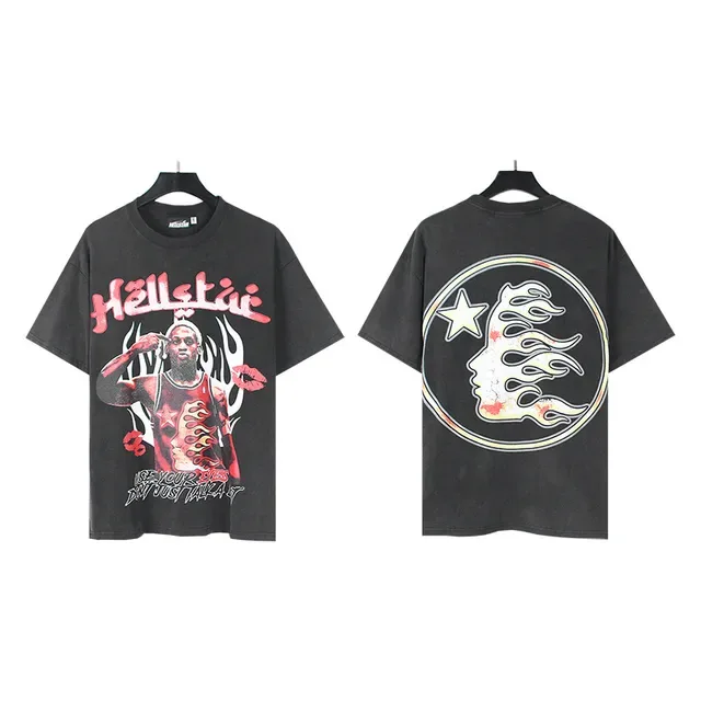 Hellstar Graphic Print Oversized Distressed Black T-Shirt 4