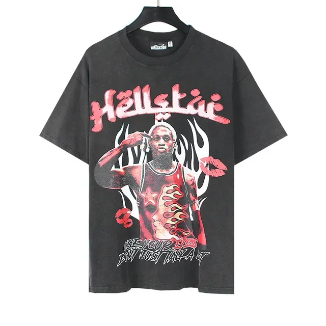 Hellstar Graphic Print Oversized Distressed Black T-Shirt 5