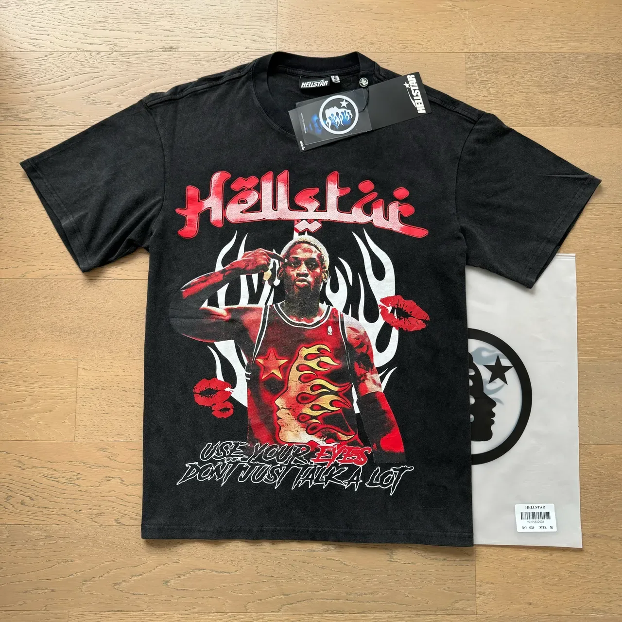 Hellstar Graphic Print Oversized Distressed Black T-Shirt 8