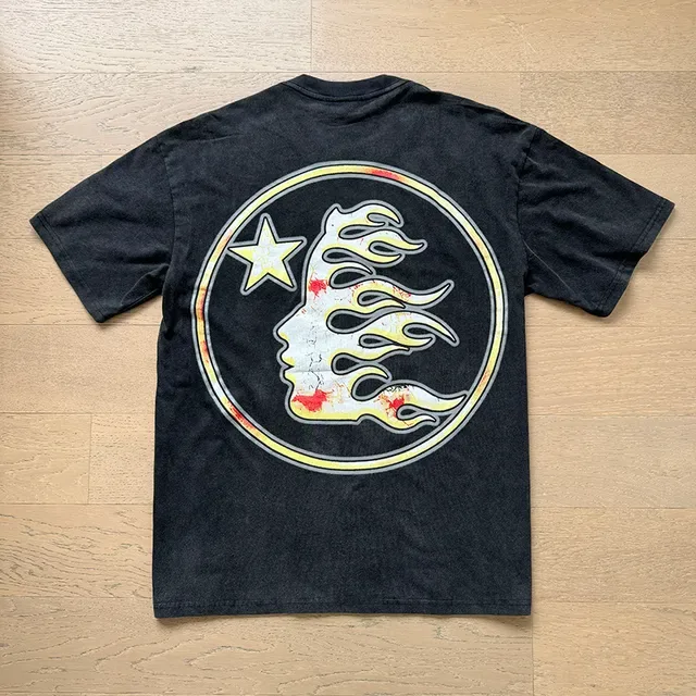 Hellstar Graphic Print Oversized Distressed Black T-Shirt 9