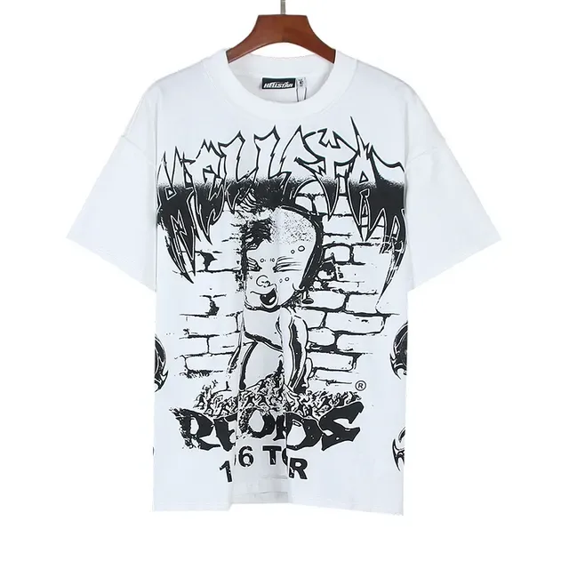Hellstar White Black Graphic-Print Oversized Fit T-Shirt 2