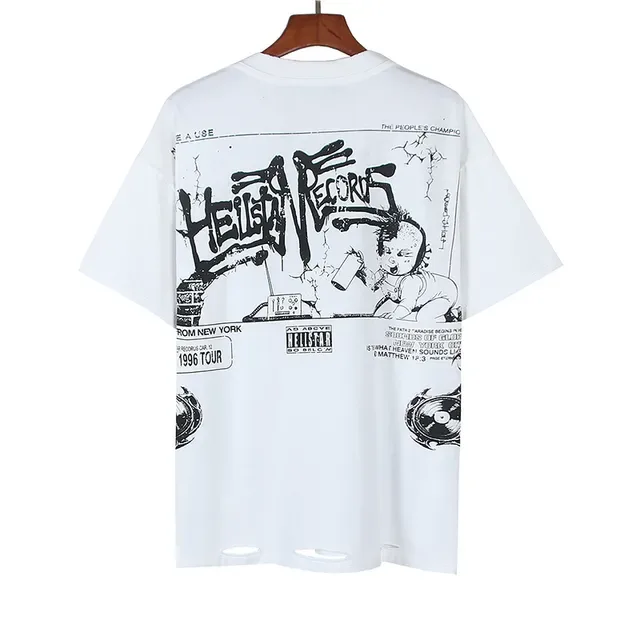 Hellstar White Black Graphic-Print Oversized Fit T-Shirt 3