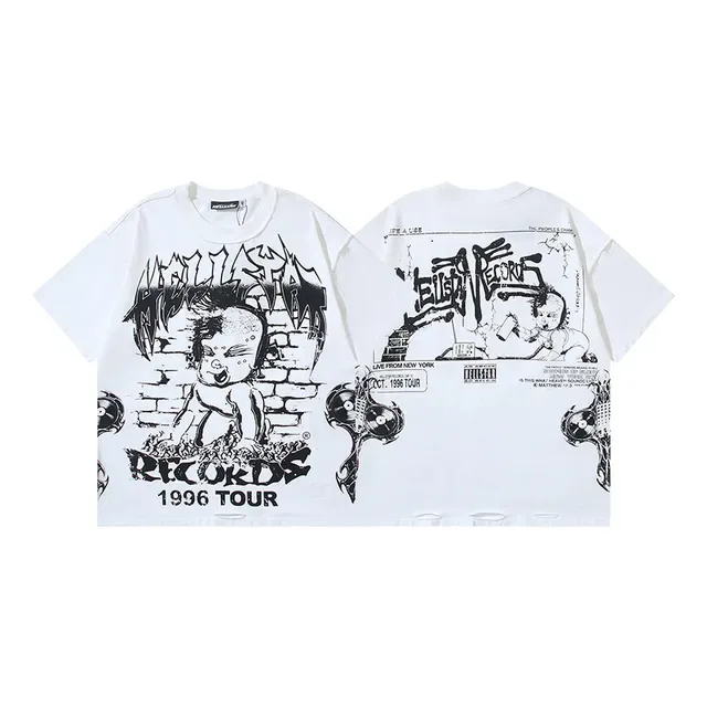 Hellstar White Black Graphic-Print Oversized Fit T-Shirt 4