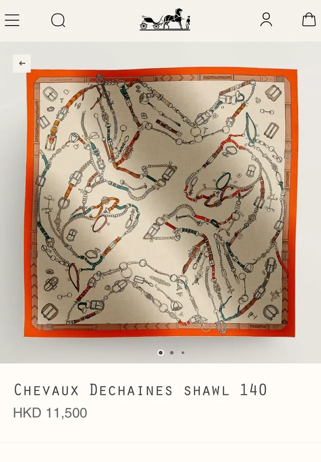 Hermès Beige Orange Motif Équestre Imprimé Double Face Soie Foulard 2
