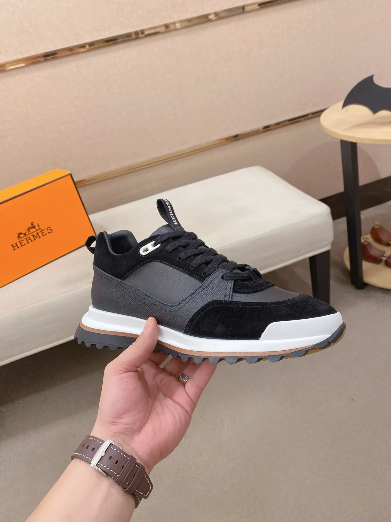 Hermès Black and White Lifestyle Sneaker 6
