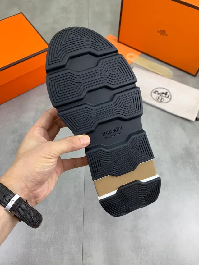 Hermès Black Neoprene Strap-Lace Chunky Platform Sneaker 2