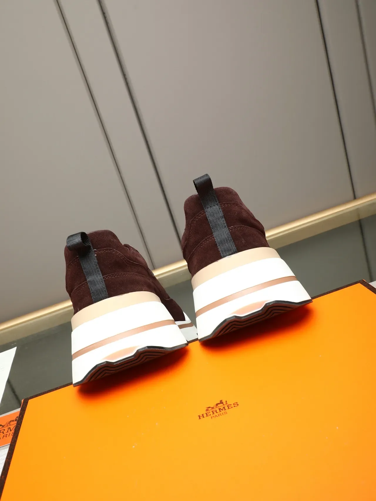 Hermès Brown Suede Chunky Sole Lifestyle Sneaker 3