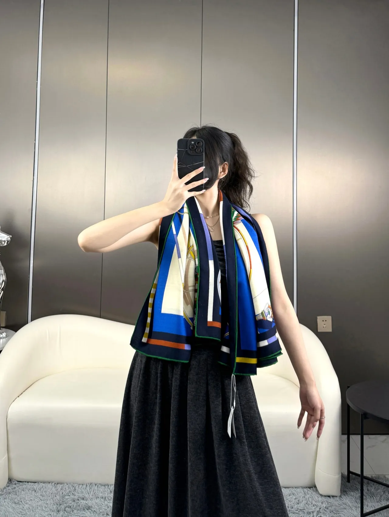Hermès Carré Tincaçemire Cachecol de seda de várias cores 3