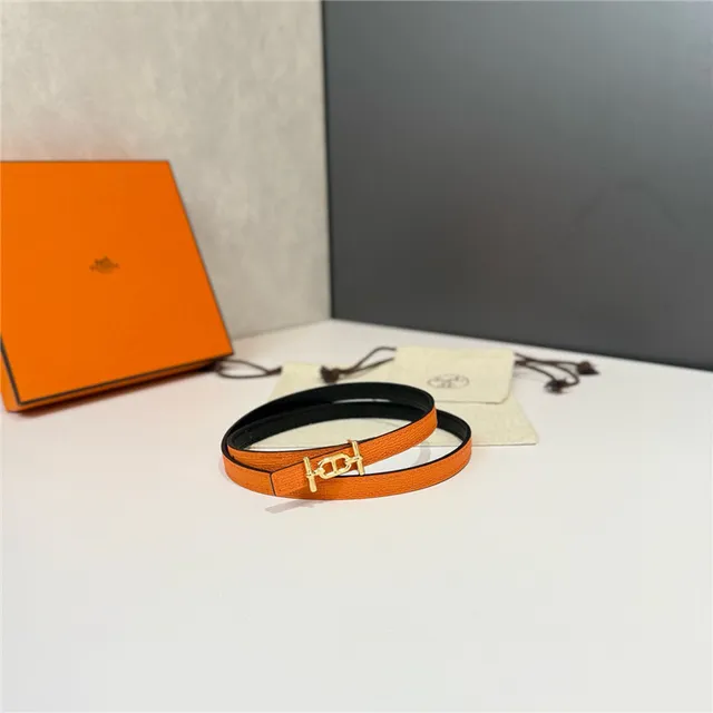 Hermès Chaîne d’Ancre White Blue Thin T-Bar Buckle Leather Belt 11