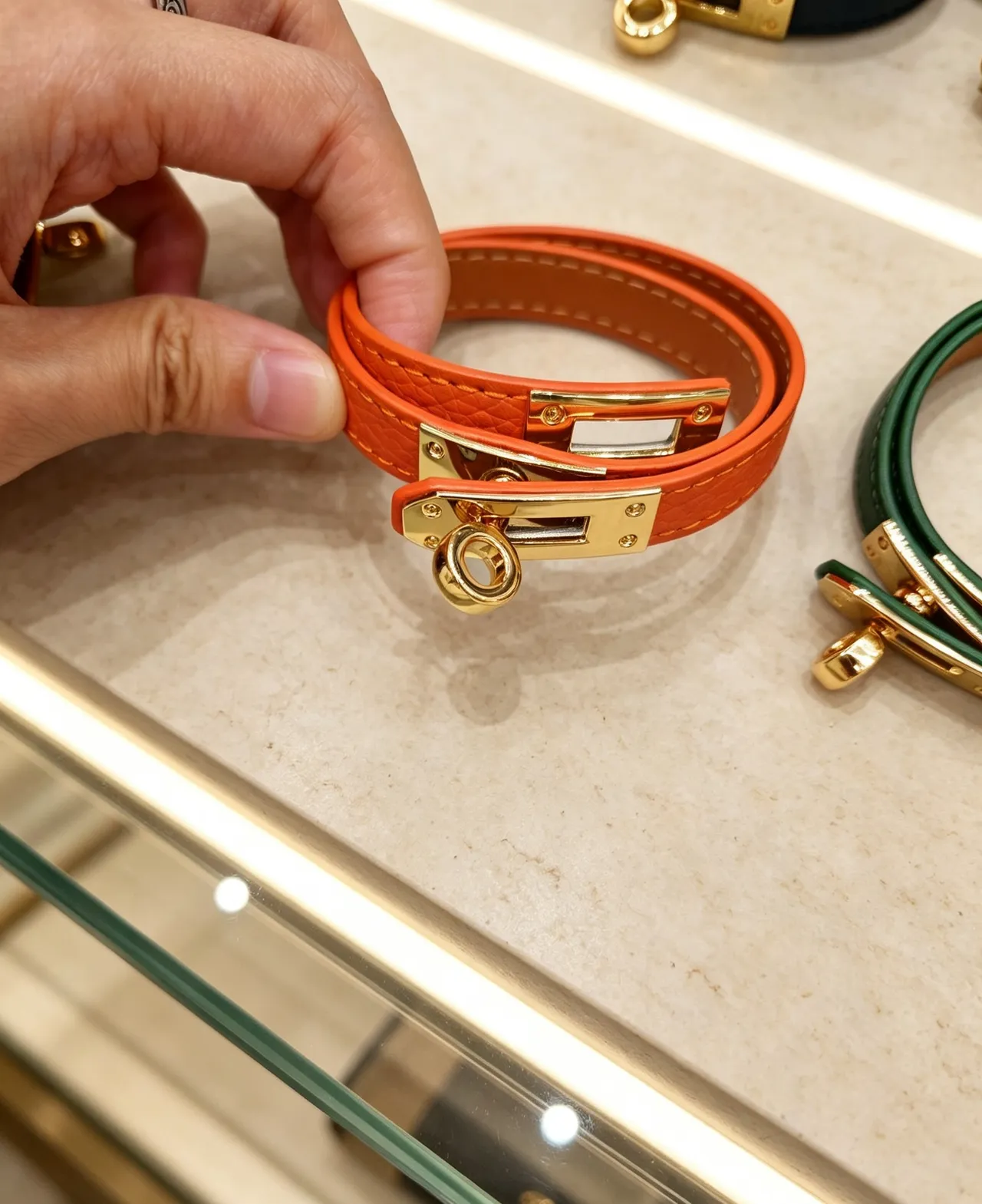 Hermès Collier de Chien Multicolor Beige Coiled Single-Wrap Leather Bracelet 2