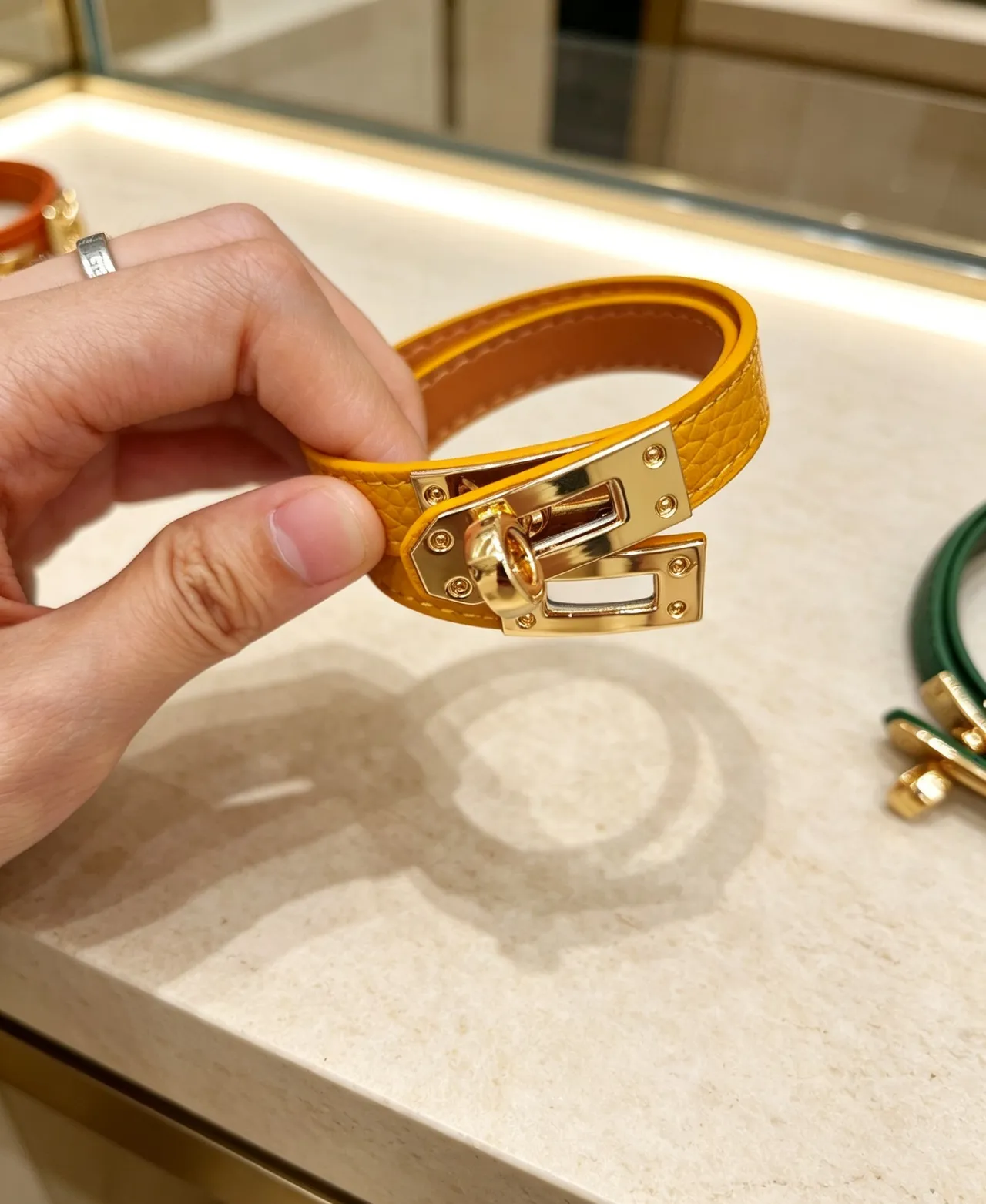 Hermès Collier de Chien Multicolor Beige Coiled Single-Wrap Leather Bracelet 5