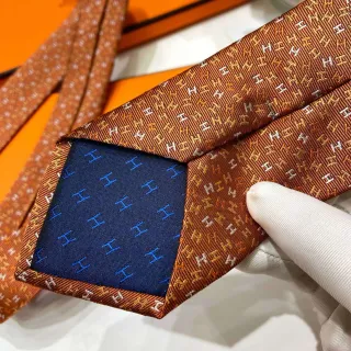 Hermès H Monogram Brown Necktie