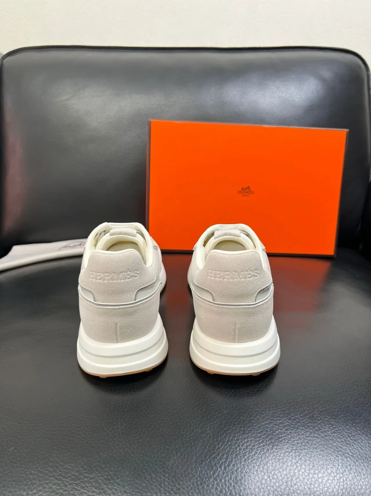 Hermès H Sneaker Light Gray and White Lifestyle Sneakers 3