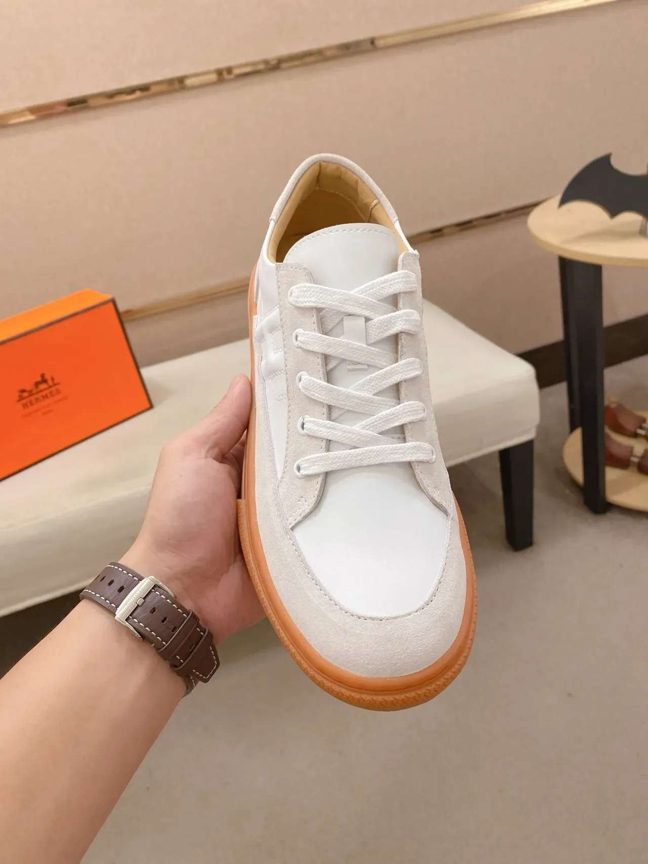 Hermès H Sneaker White and Gum Lifestyle Sneakers 5