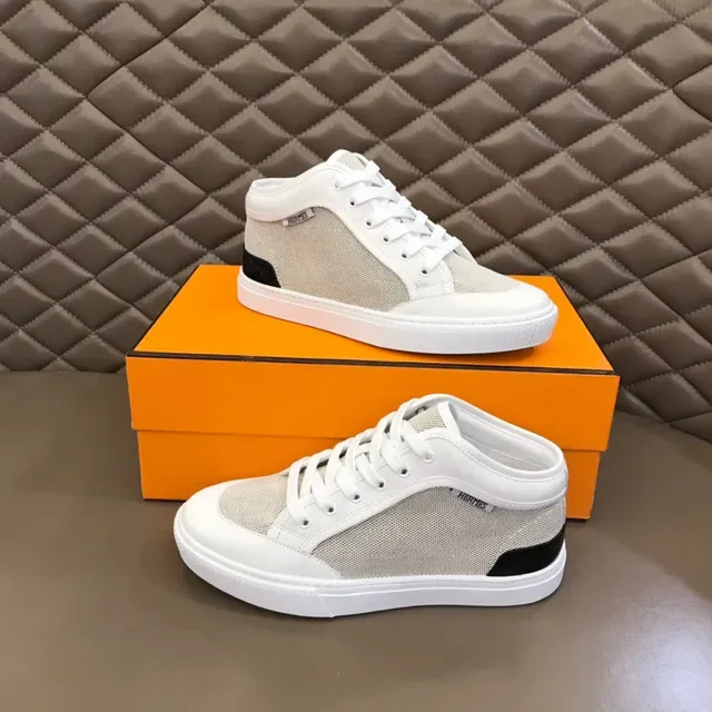 Hermès High-Top Mesh and Leather Sneaker 7