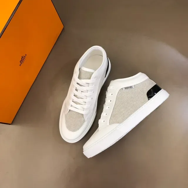 Hermès High-Top Mesh and Leather Sneaker 8