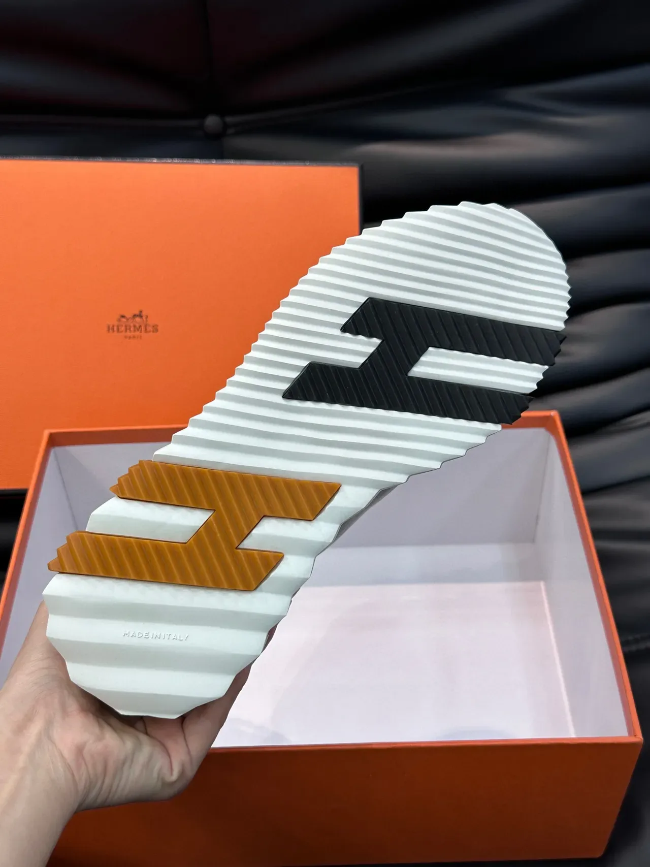 Hermès Hiker Black and White High-Top Lifestyle Sneakers 2