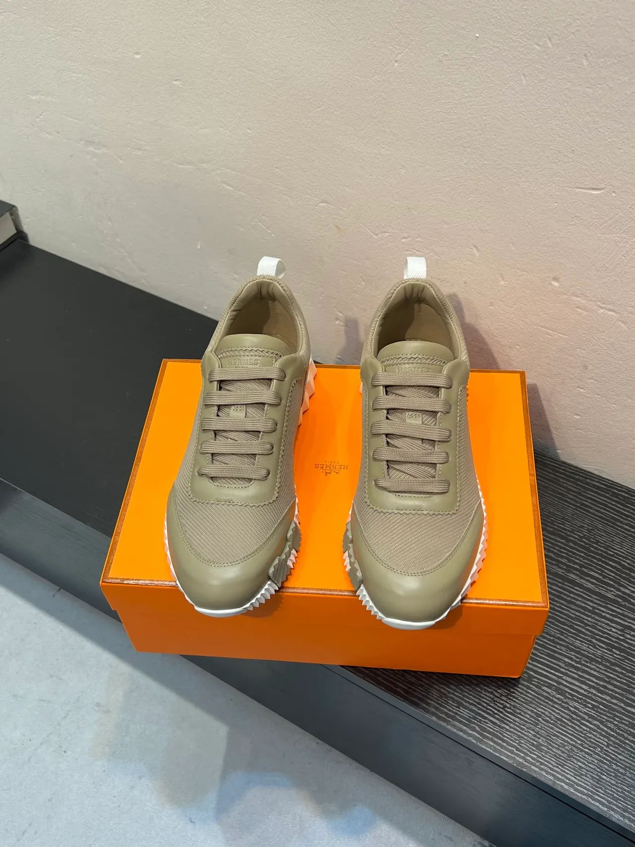 Hermès Oran Sneaker Beige and Orange Lifestyle Sneakers 2