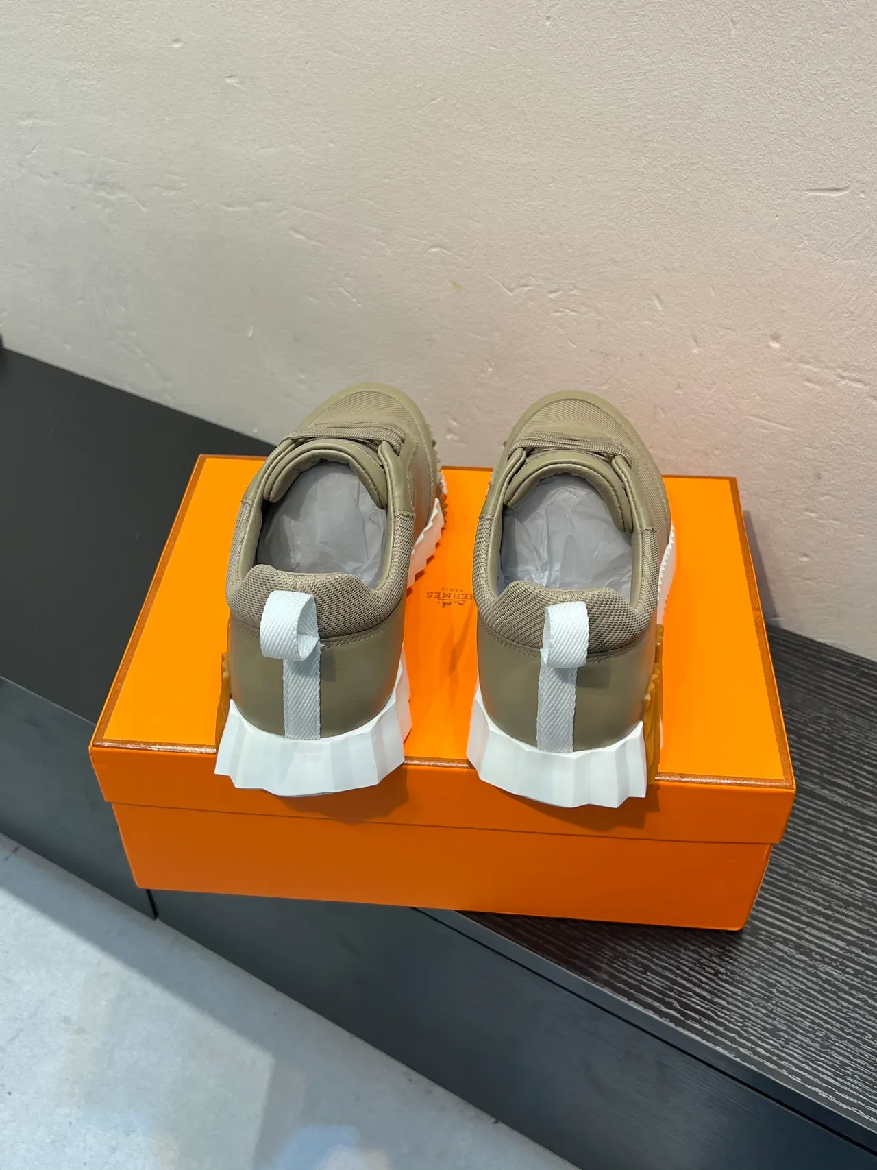 Hermès Oran Sneaker Beige and Orange Lifestyle Sneakers 6
