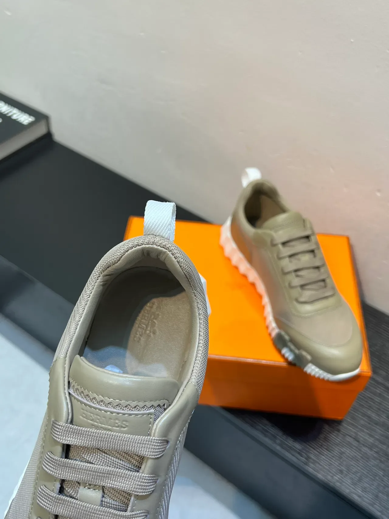 Hermès Oran Sneaker Beige and Orange Lifestyle Sneakers 7