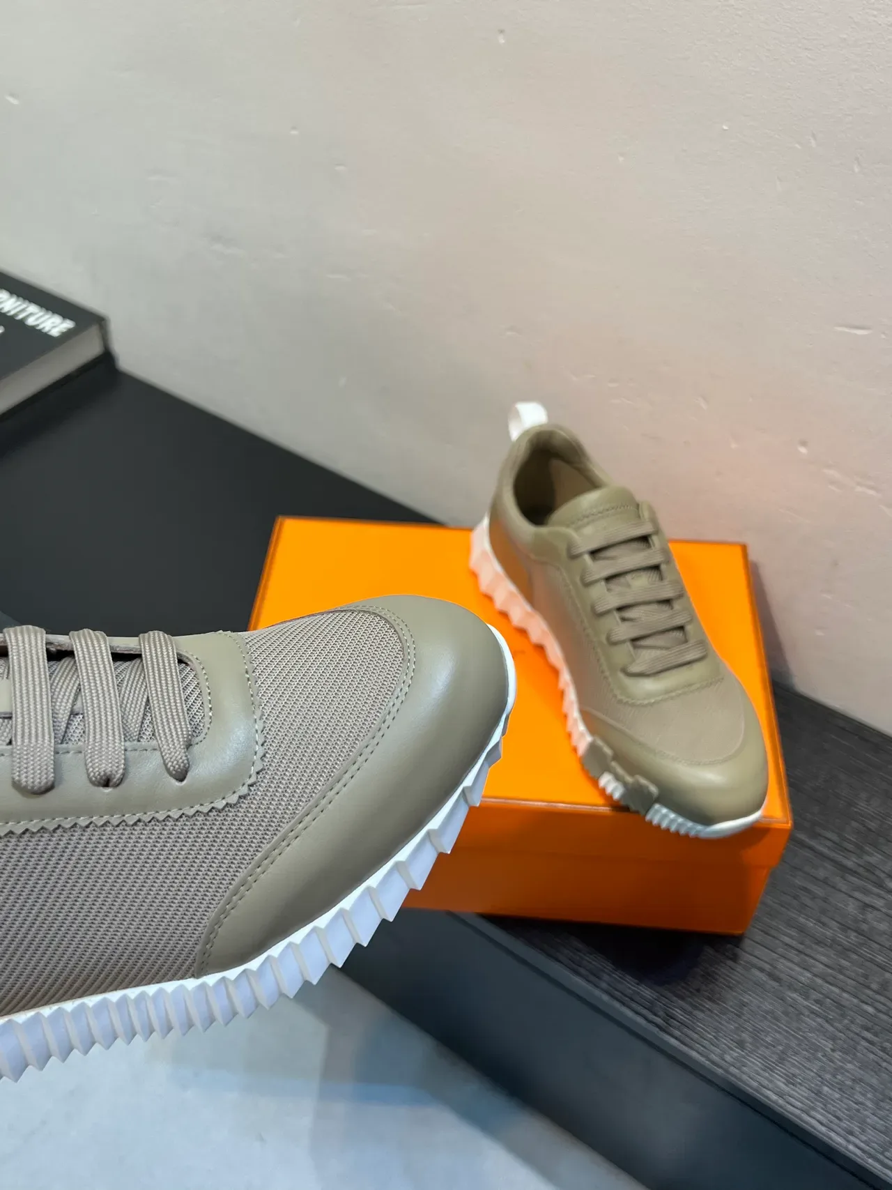 Hermès Oran Sneaker Beige and Orange Lifestyle Sneakers 8