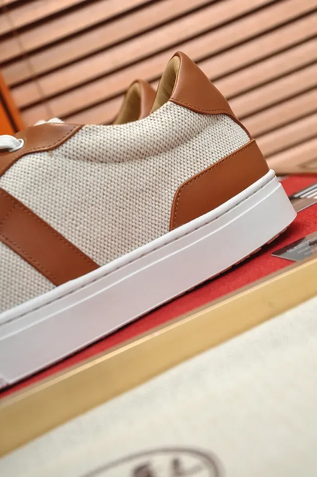 Hermès Textile and Leather Strap Sneakers 2