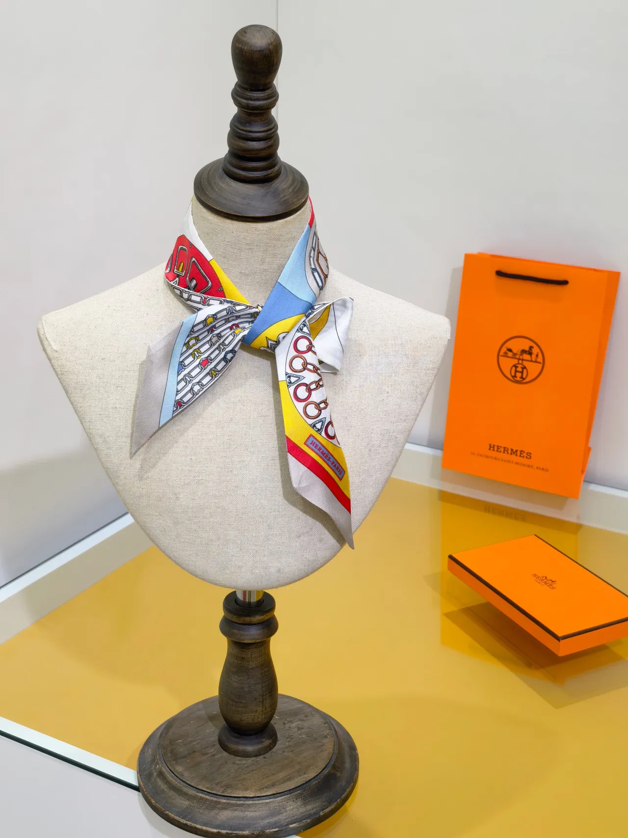 Hermès TWILLY Multicolor Geometric Print Silk Scarf 2