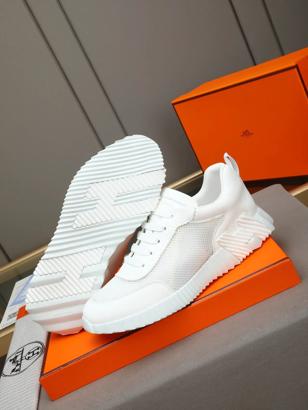 Hermès White Sculpted Sole Lifestyle Sneaker 4