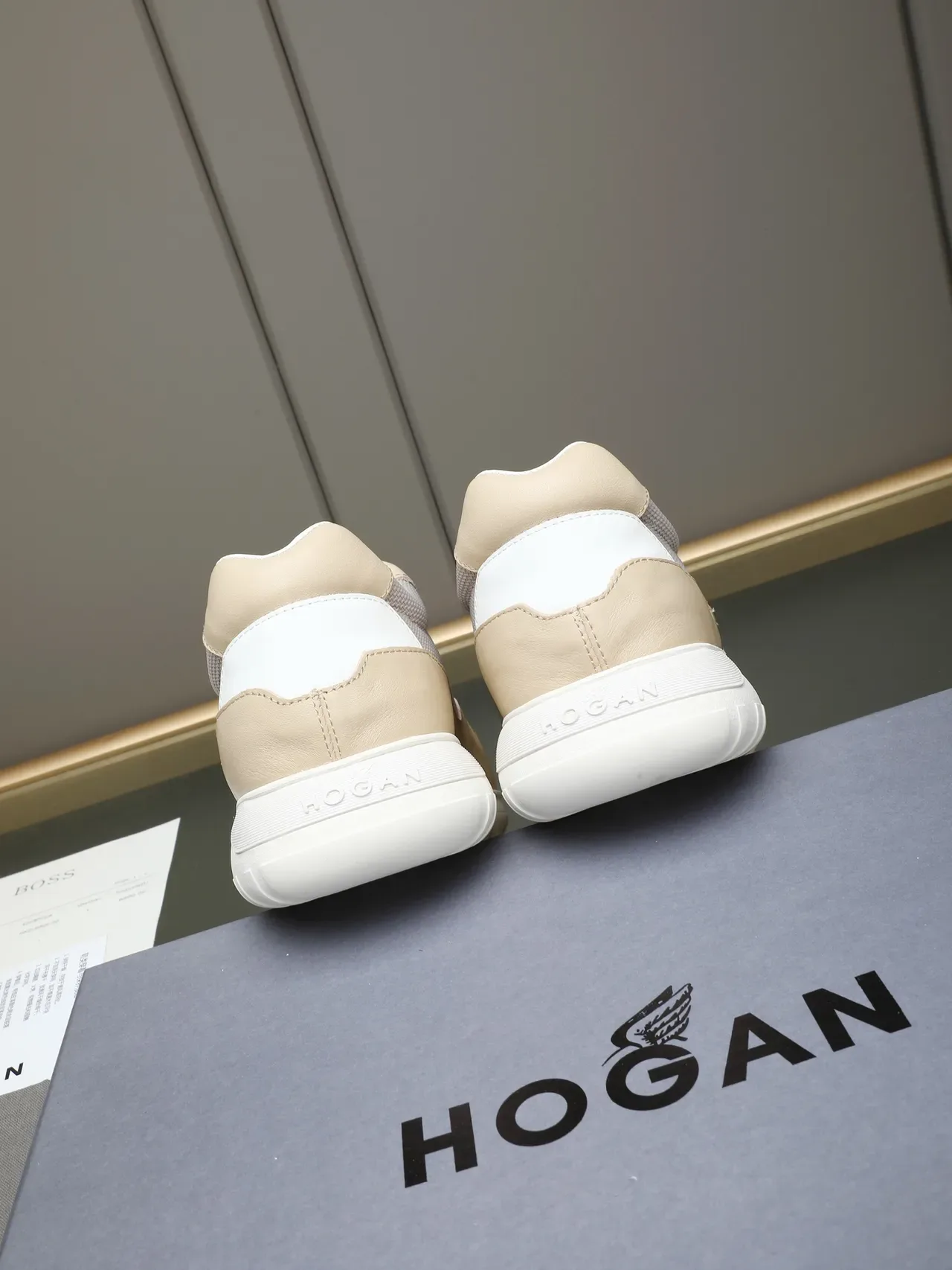 Hogan H-Logo Beige and Gray Lifestyle Sneakers 3