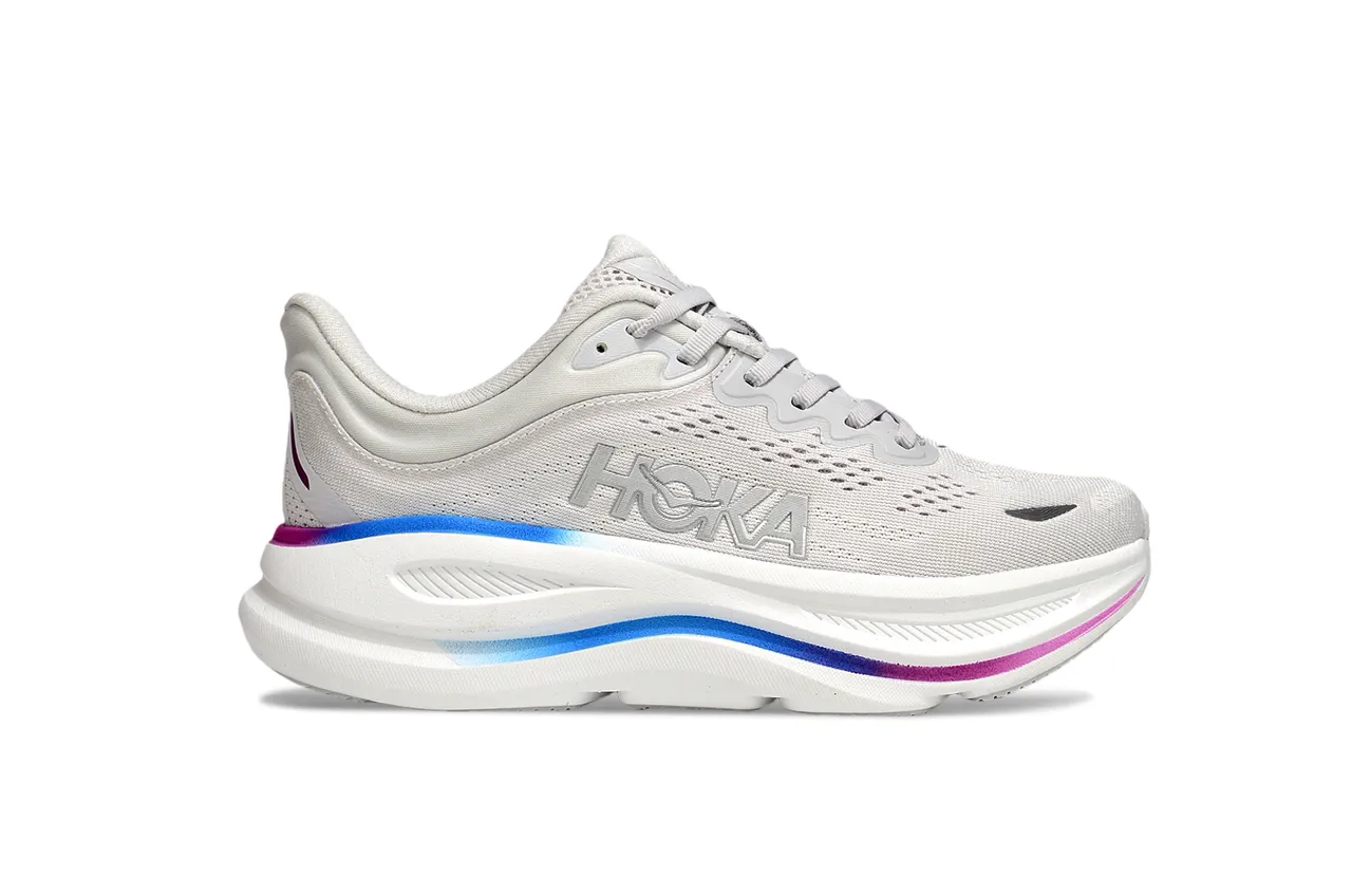 Hoka Clifton Blanc Bleu Haut en tricot ingénierie Amortissement sculpté Semelle intermédiaire Chaussures de course 2