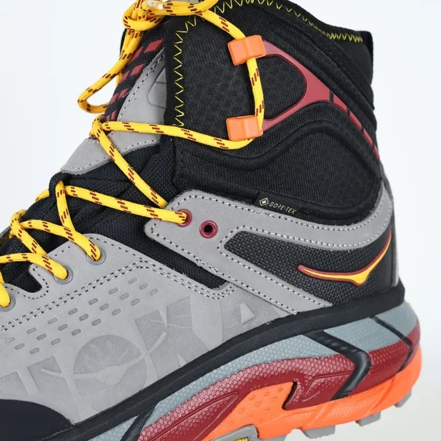 Hoka Gray Orange High-Top GORE-TEX Lined Hiking Boots 6