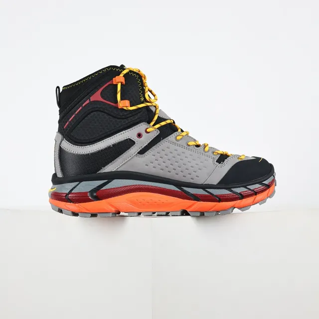 Hoka Gray Orange High-Top GORE-TEX Lined Hiking Boots 7