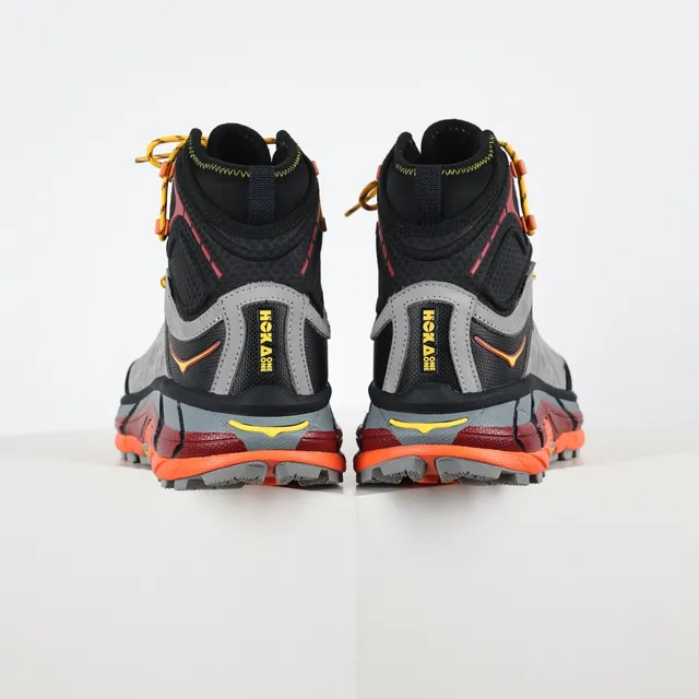 Hoka Gray Orange High-Top GORE-TEX Lined Hiking Boots 8