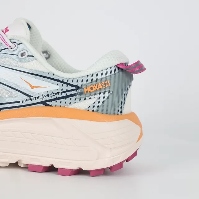 Hoka Mafate Speed 2 Gris clair rose orange Chaussures de course 4