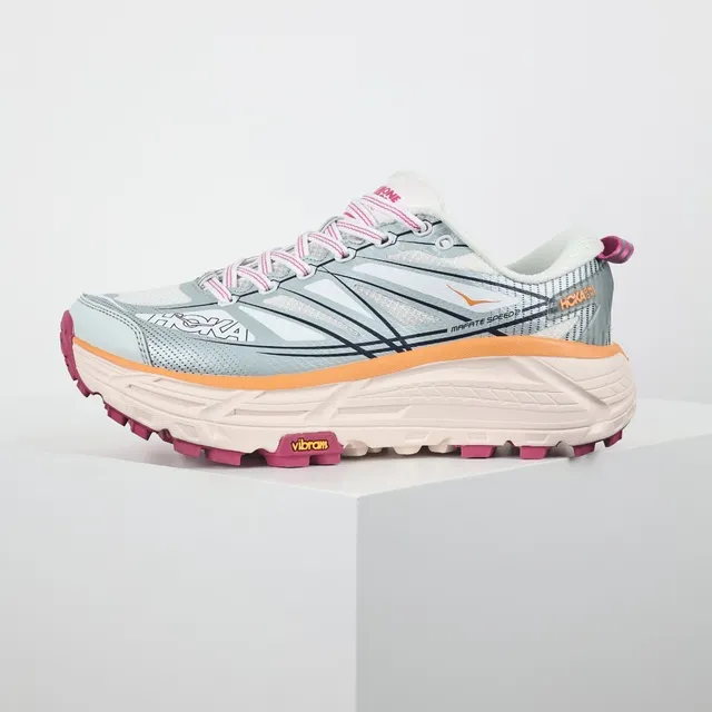Hoka Mafate Speed 2 Gris clair rose orange Chaussures de course 9
