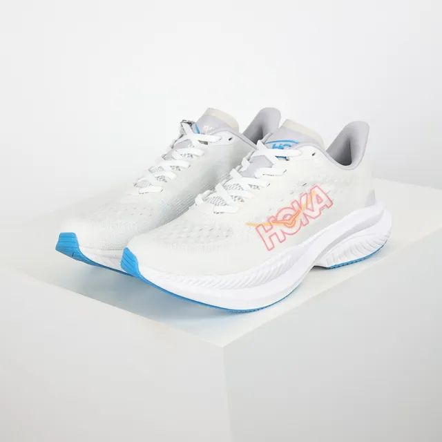 Hoka Blanc Bleu Tige en Tricot Ingénierie Semelle Intermédiaire Sculptée Chaussures de course 2