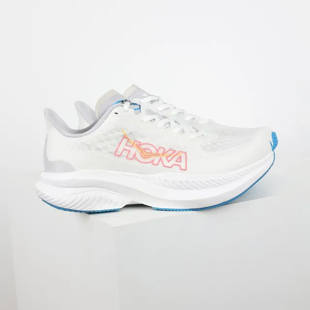 Hoka Blanc Bleu Tige en Tricot Ingénierie Semelle Intermédiaire Sculptée Chaussures de course 3