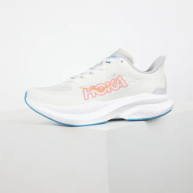 Hoka Blanc Bleu Tige en Tricot Ingénierie Semelle Intermédiaire Sculptée Chaussures de course 9