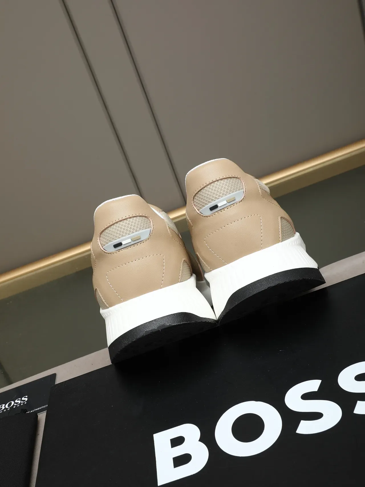 Hugo Boss Beige Perforated Leather Mesh Lifestyle Sneaker 3