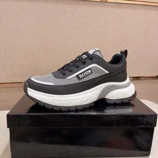 Hugo Boss Black Gray Sole Mesh And Synthetic Upper Chunky Sneakers