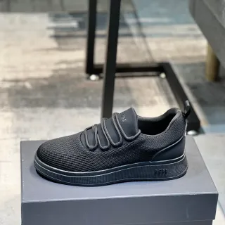 Hugo Boss Black Knit Slip-On Platform Lifestyle Sneakers