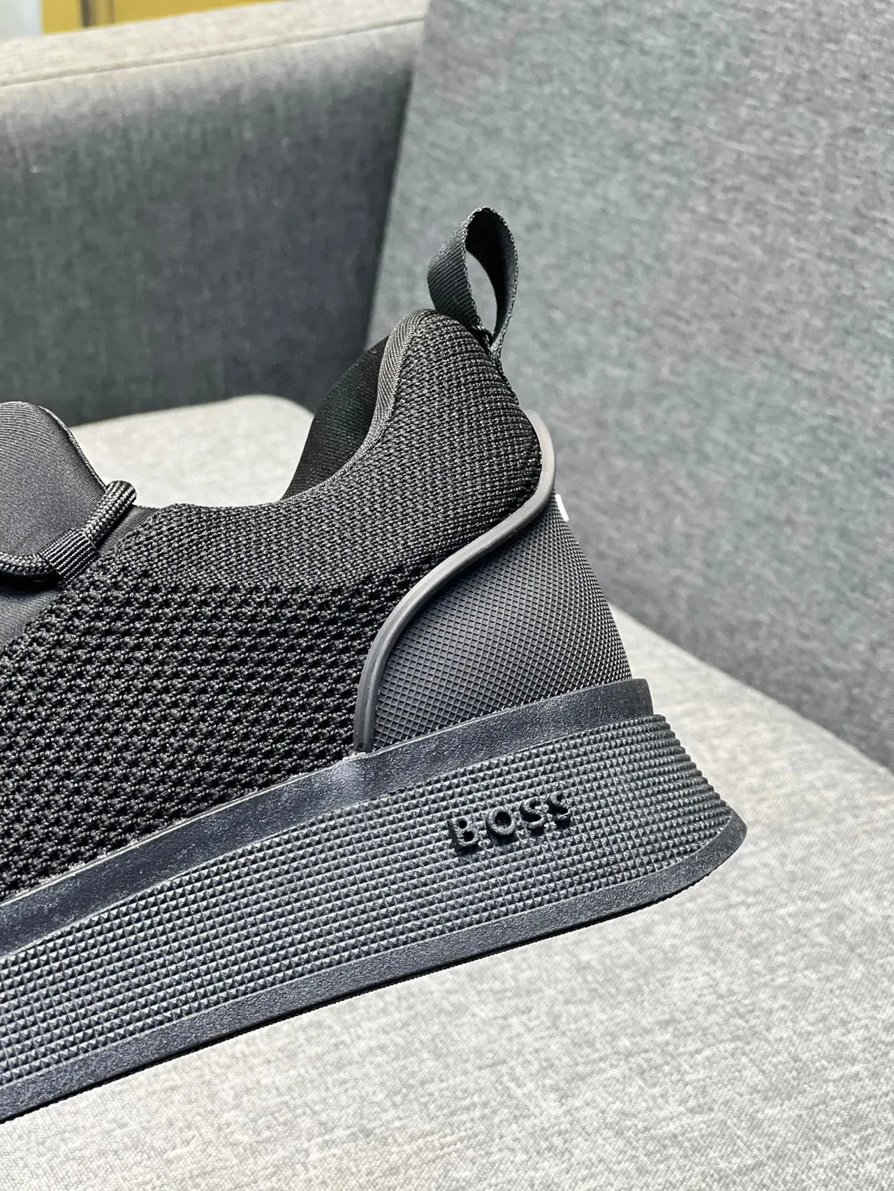 Hugo Boss أحذية رياضية أسود كروشيه سهل الارتداء منصة أسلوب حياة 8