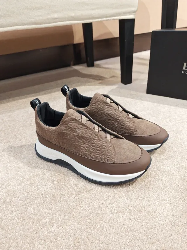 Hugo Boss Brown Textured Slip-On Lifestyle Sneaker 4