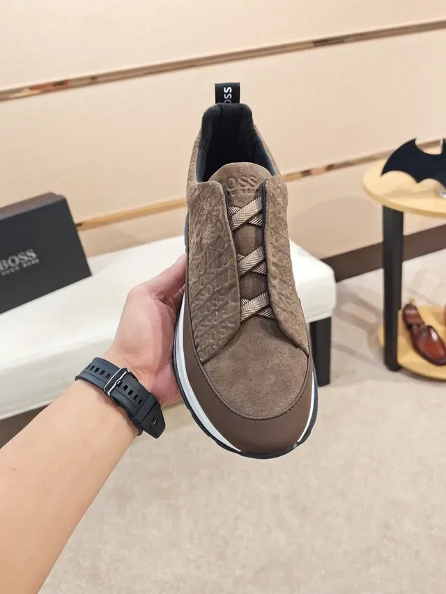 Hugo Boss Brown Textured Slip-On Lifestyle Sneaker 5