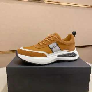 هيوغو بوس حذاء بني أبيض بيج سويد أبو سميك وسط نمط حياة