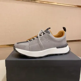 Hugo Boss Gray Suede Platform Sneaker