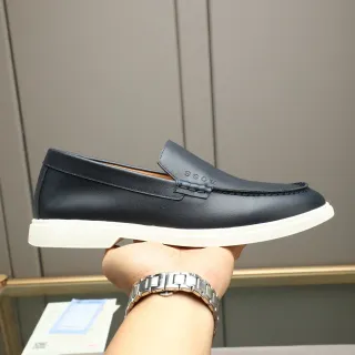 Hugo Boss Loafer Navy White Leather Rubber Sole Loafer