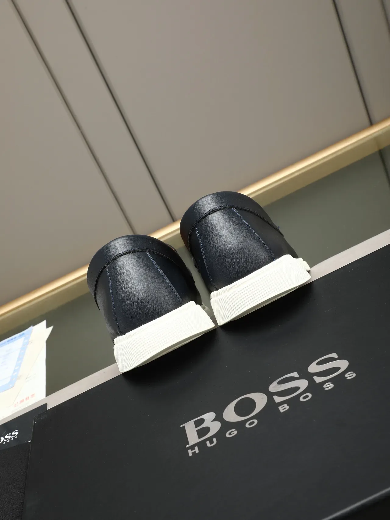 Hugo Boss Loafer Navy White Leather Rubber Sole Loafer 3